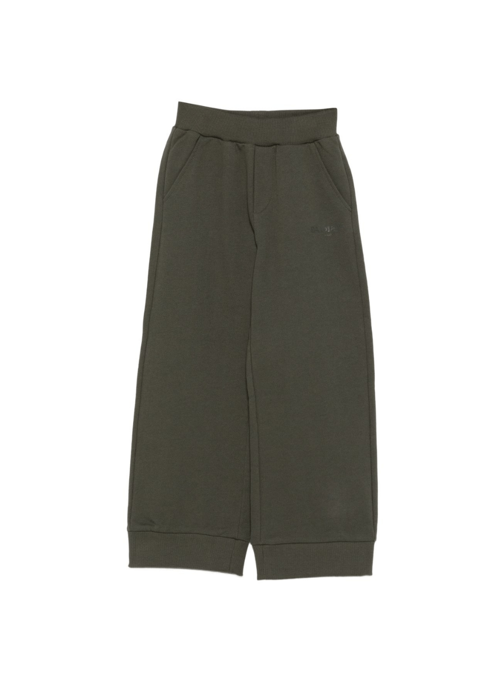 Pantaloni per bambino Balmain Kids verdi con logo - Rubino Kids