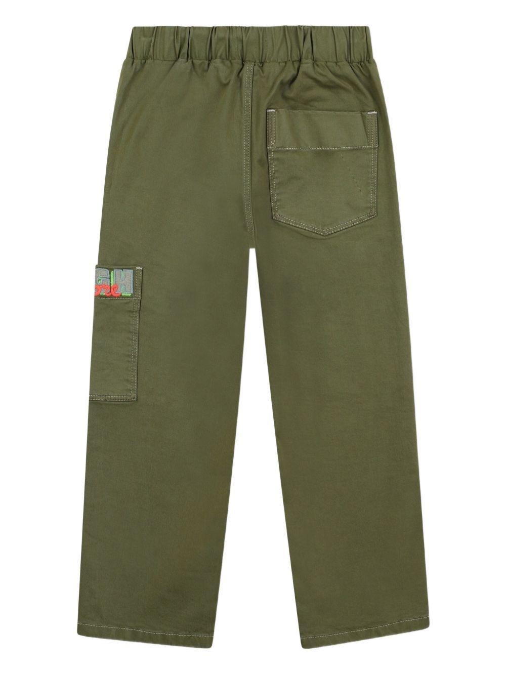 Pantaloni per bambino Billieblush verde con dettaglio Love ricamato - Rubino Kids