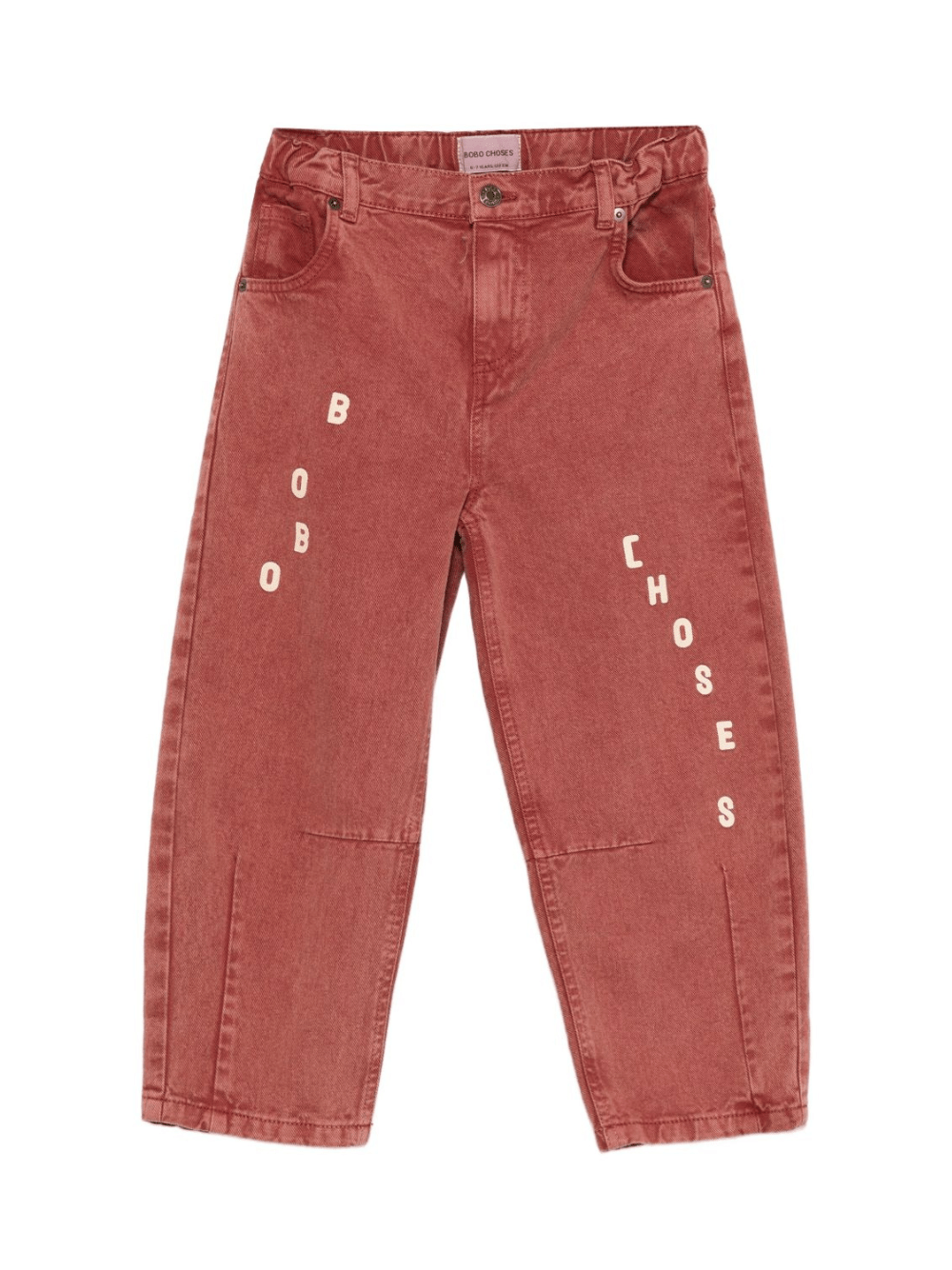 Pantaloni per bambino Bobo Choses rossi con logo sul davanti - Rubino Kids