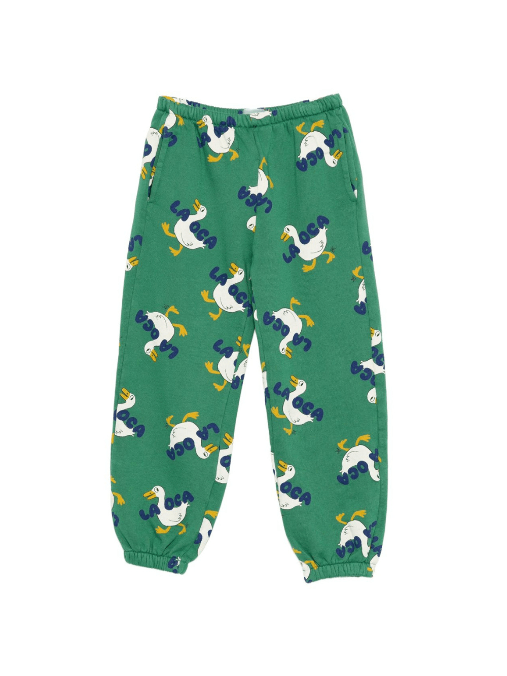 Pantaloni per bambino Bobo Choses verdi con stampa oca - Rubino Kids