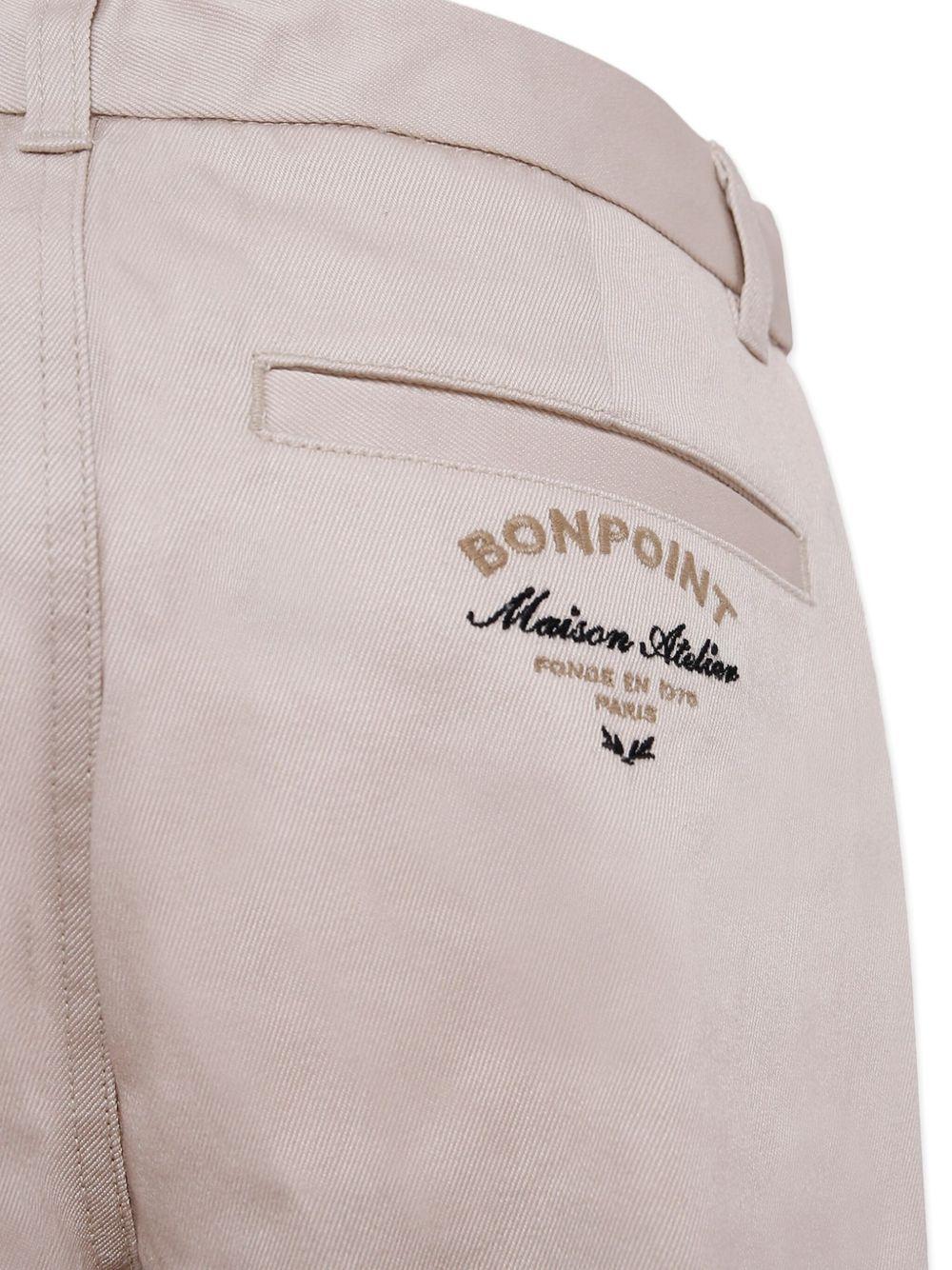 Pantaloni per bambino Bonpoint beige con logo - Rubino Kids