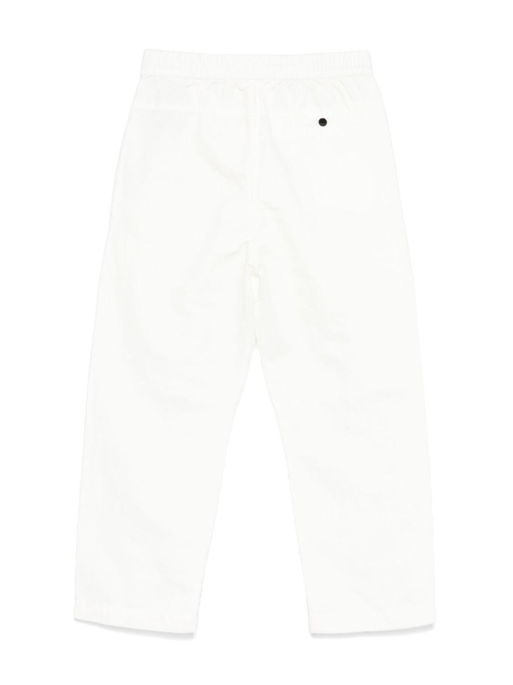 Pantaloni per bambino C.P. Company Kids bianco con applicazione - Rubino Kids
