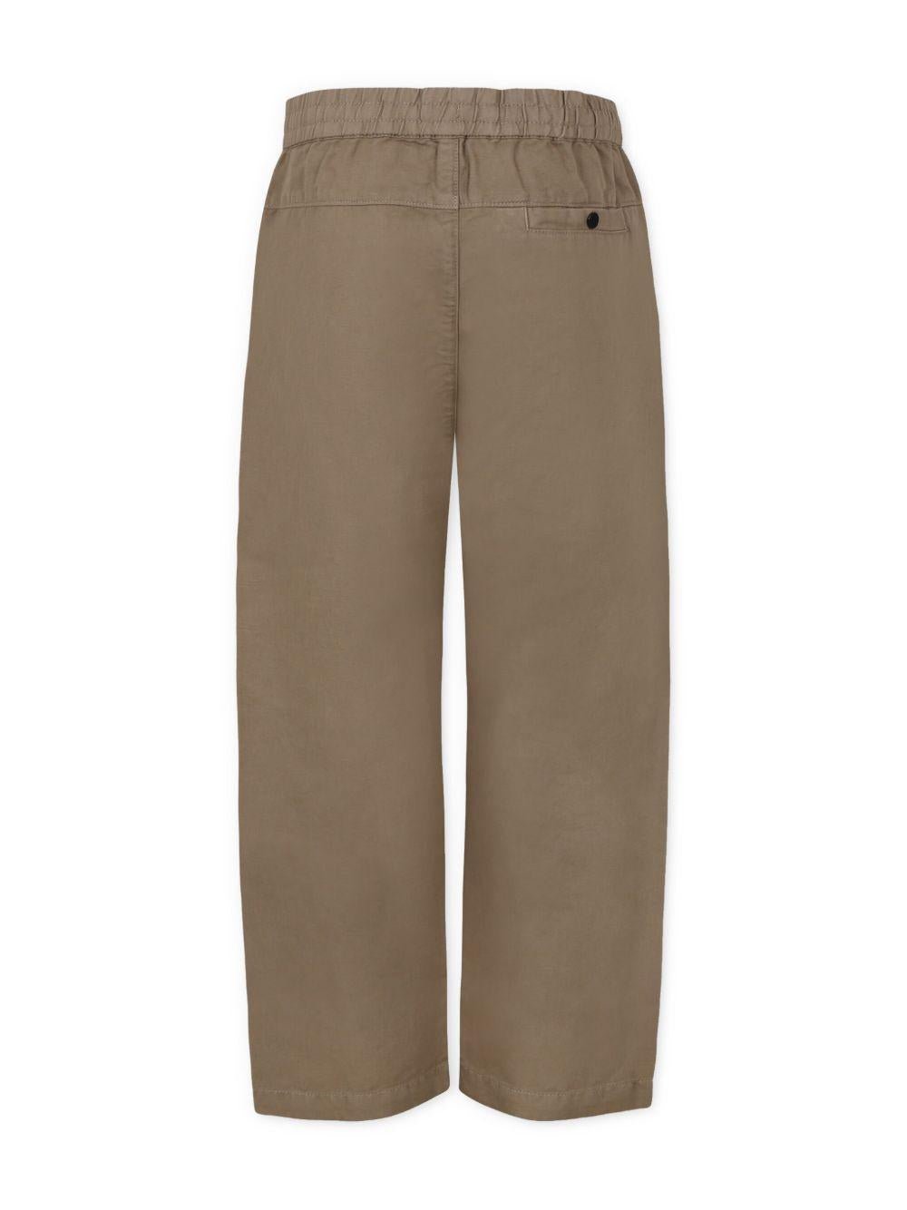 Pantaloni per bambino C.P. Company Kids marrone modello cargo con logo - Rubino Kids