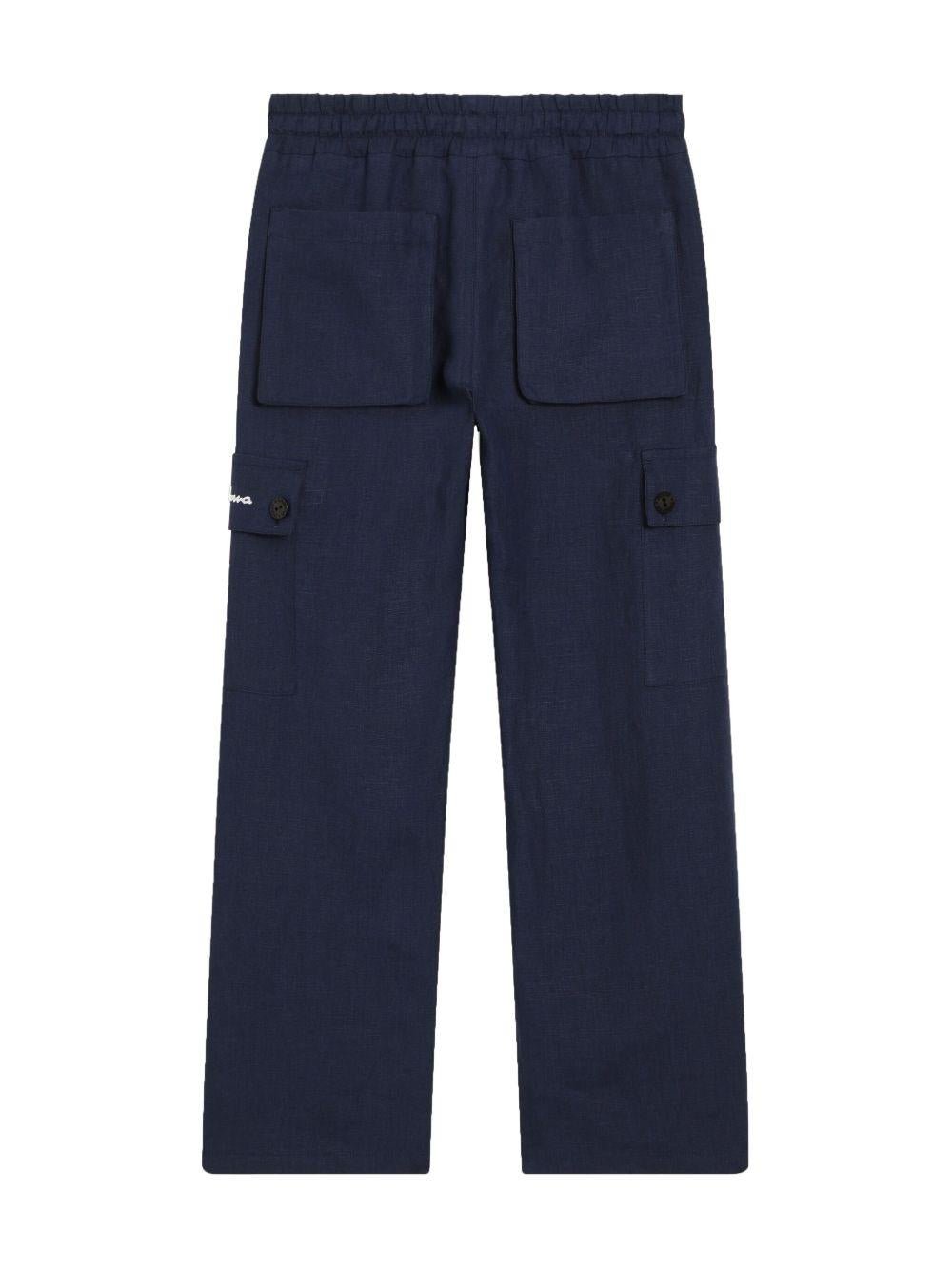 Pantaloni per bambino Dolce & Gabbana Kids blu con coulisse in vita - Rubino Kids