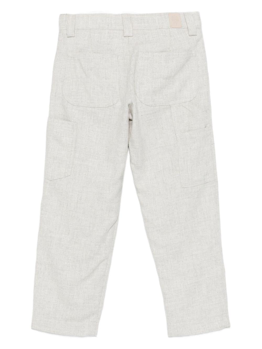 Pantaloni per bambino Eleventy Kids grigi con tasche posteriori applicate - Rubino Kids