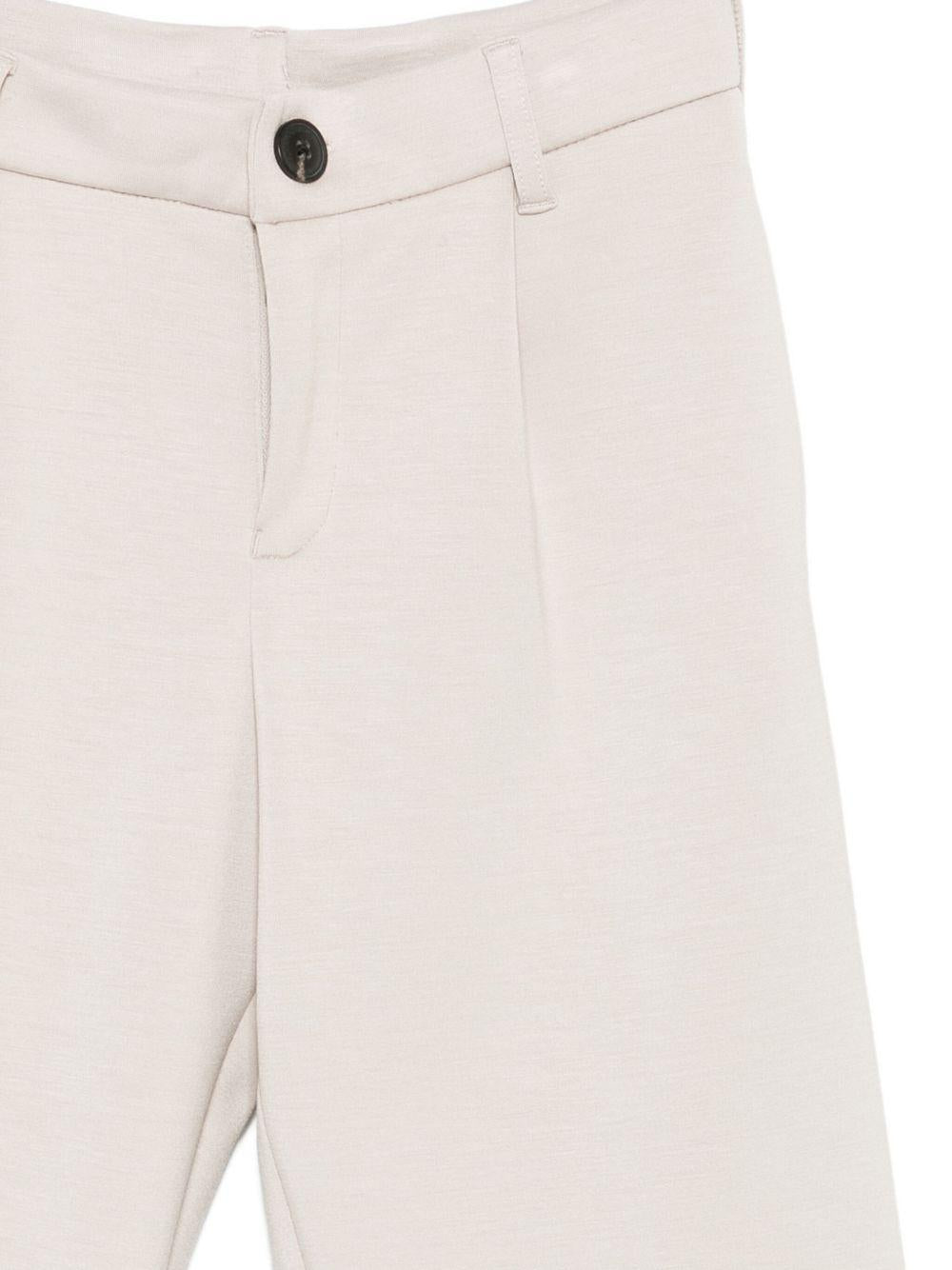 Pantaloni per bambino Emporio Armani Kids beige con dettaglio logo - Rubino Kids