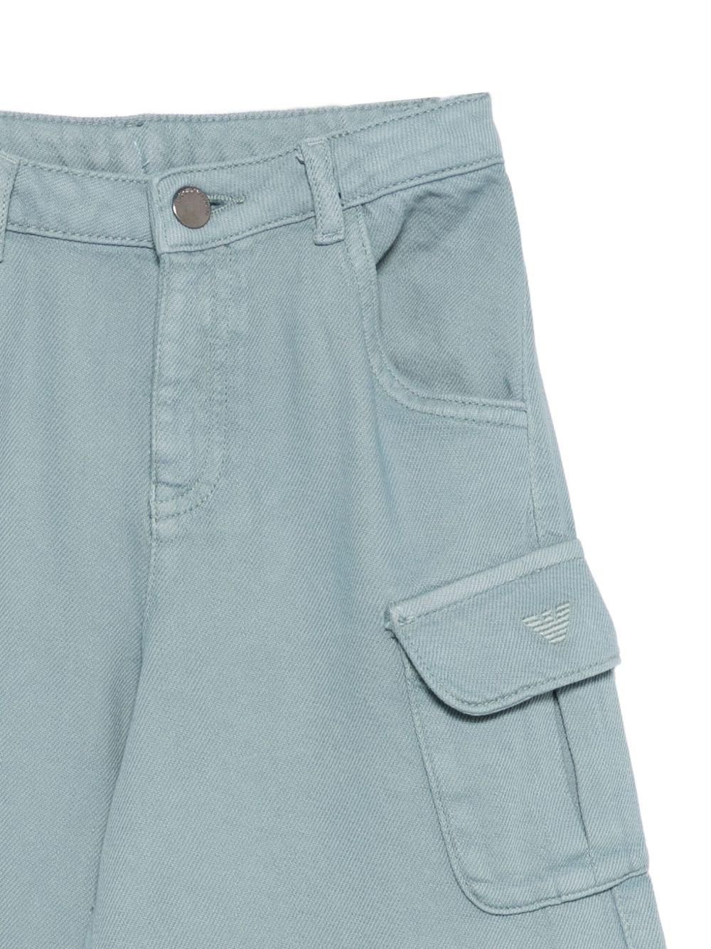 Pantaloni per bambino Emporio Armani Kids grigi con tasche cargo - Rubino Kids