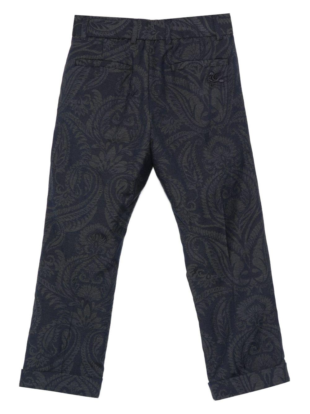 Pantaloni per bambino Etro Kids grigi con motivo paisley - Rubino Kids