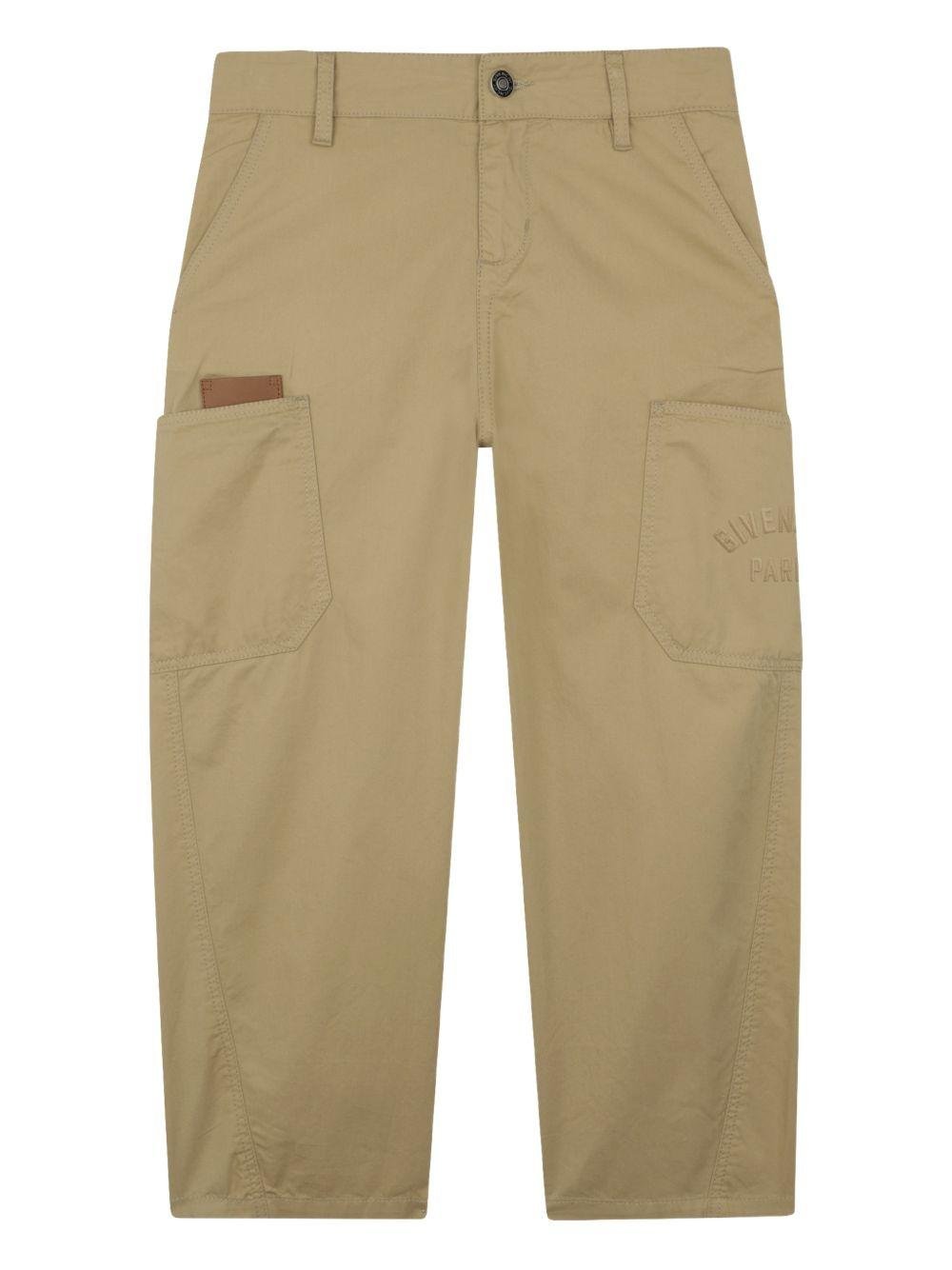 Pantaloni per bambino Givenchy Kids beige con tasche cargo - Rubino Kids