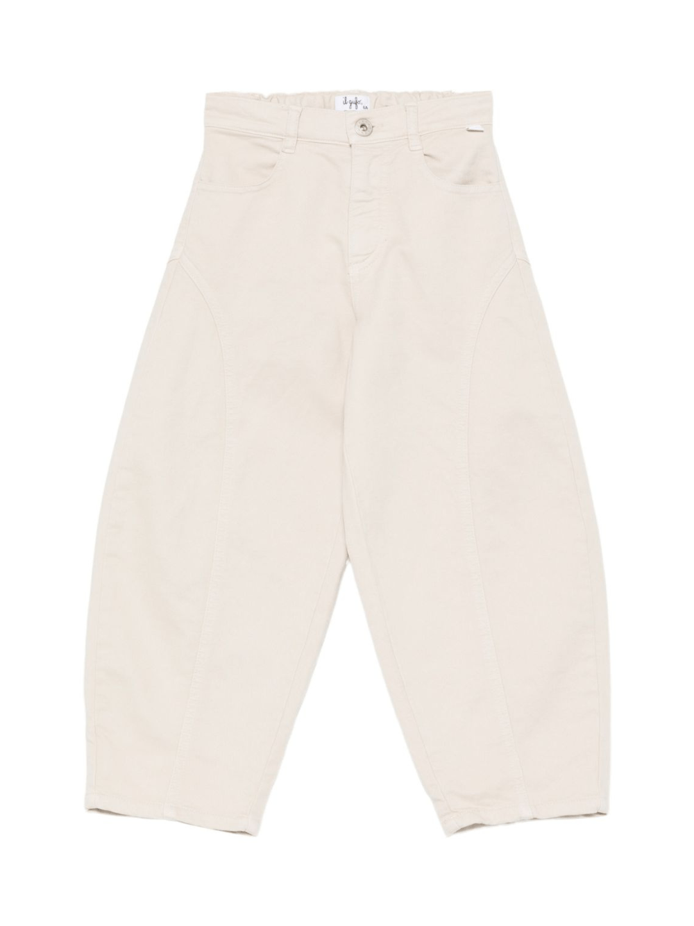 Pantaloni per bambino Il Gufo beige con tasche curve - Rubino Kids