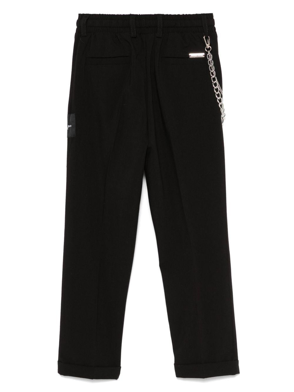 Pantaloni per bambino John Richmond Junior nero con applicazione logo - Rubino Kids