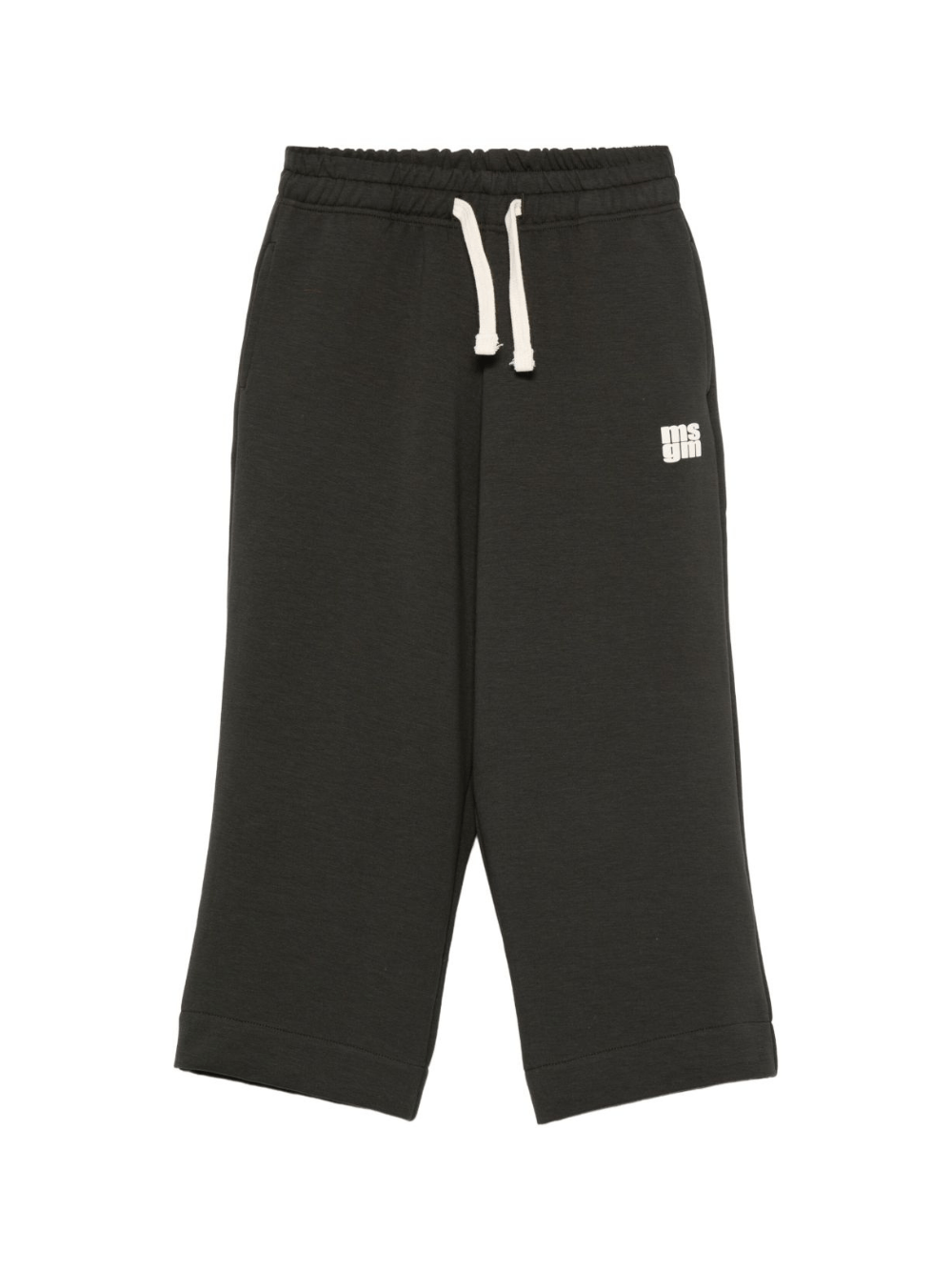 Pantaloni per bambino MSGM Kids neri con stampa del logo - Rubino Kids