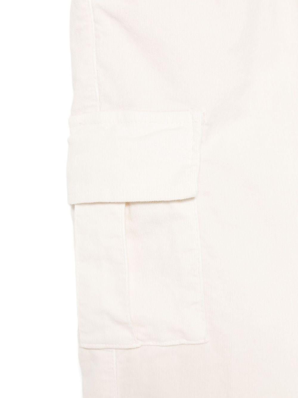 Pantaloni per bambino Paolo Pecora Kids bianco con tasca cargo - Rubino Kids