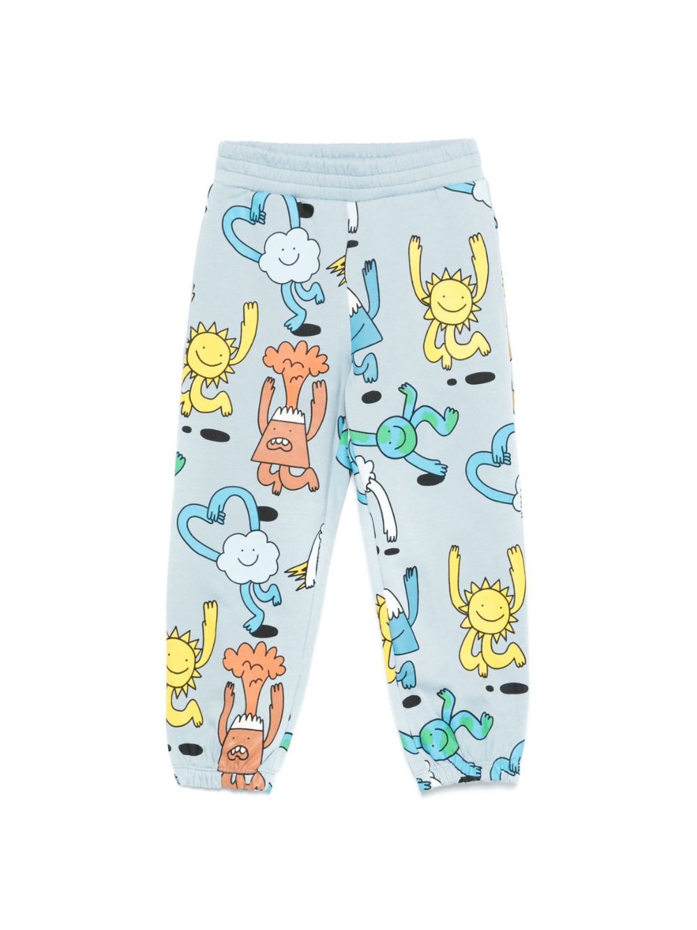 Pantaloni per bambino Stella McCartney Kids azzurro con stampa grafica - Rubino Kids
