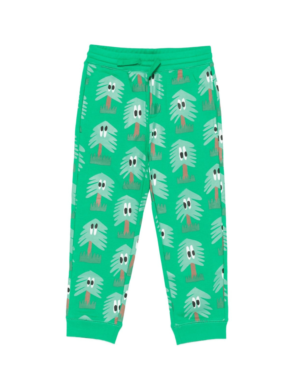 Pantaloni per bambino Stella McCartney Kids verde con stampa di alberi - Rubino Kids