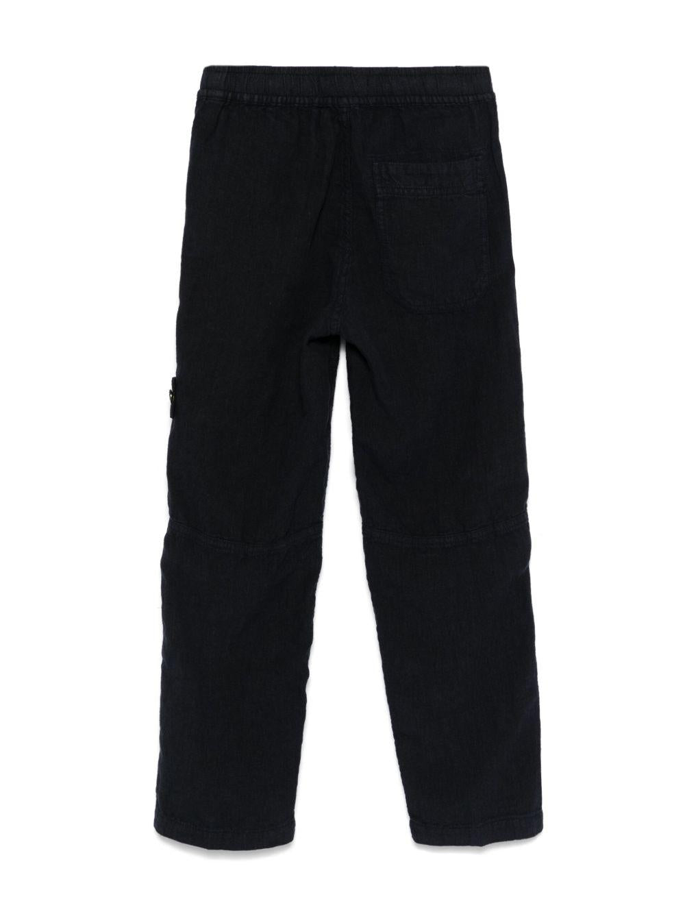 Pantaloni per bambino Stone Island Junior blu con applicazione Compass - Rubino Kids