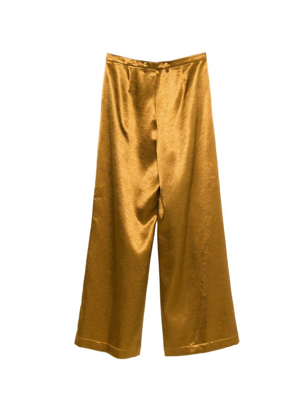 Pantaloni per donna Alyisi color oro a gamba dritta - Rubino Kids