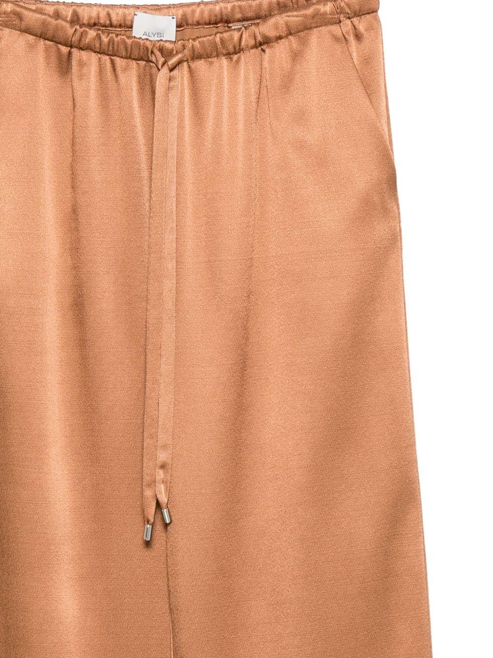 Pantaloni per donna Alysi marroni con coulisse - Rubino Kids