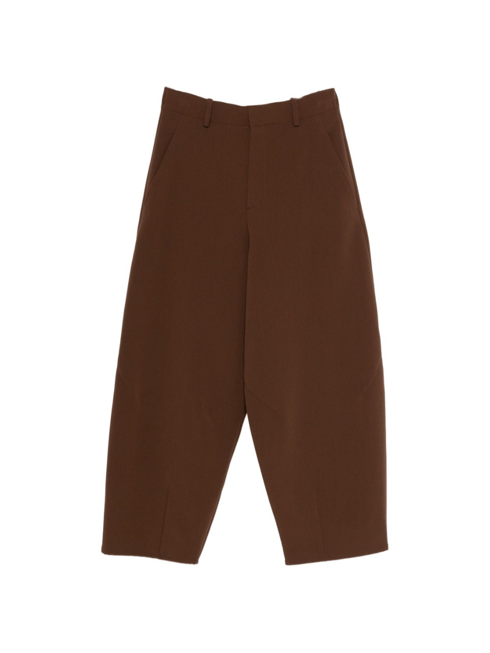 Pantaloni per donna Alysi marroni con tasche posteriori a filetto - Rubino Kids