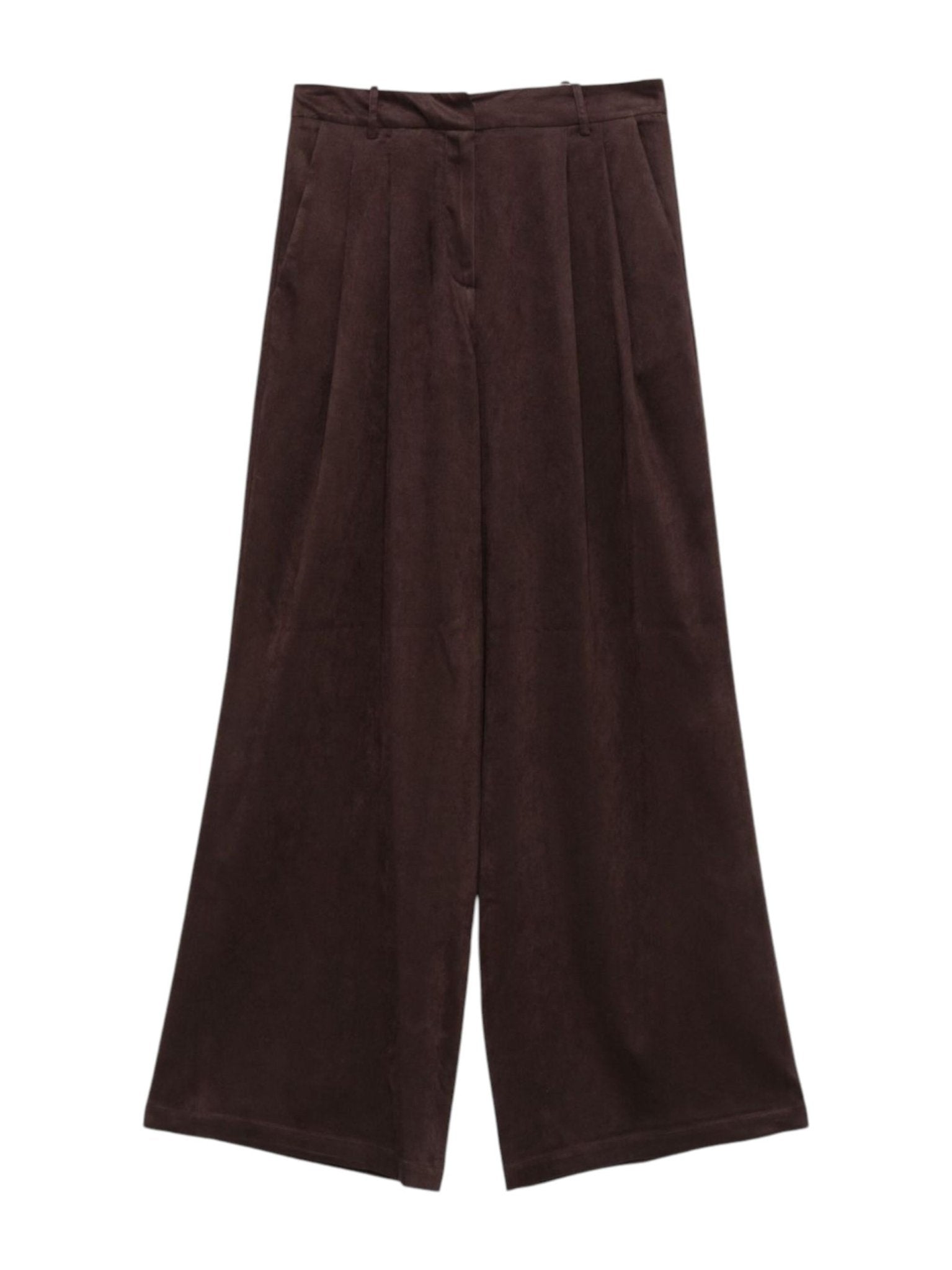 Pantaloni per donna ALYSI marroni con tasche posteriori - Rubino Kids