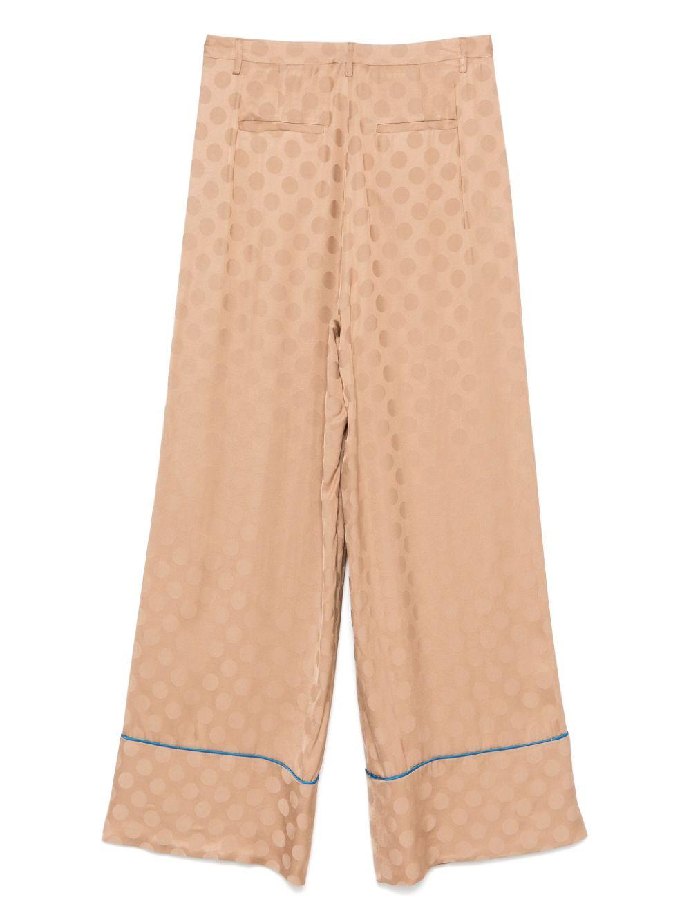 Pantaloni per donna Merci beige a pois con due tasche diagonali laterali - Rubino Kids