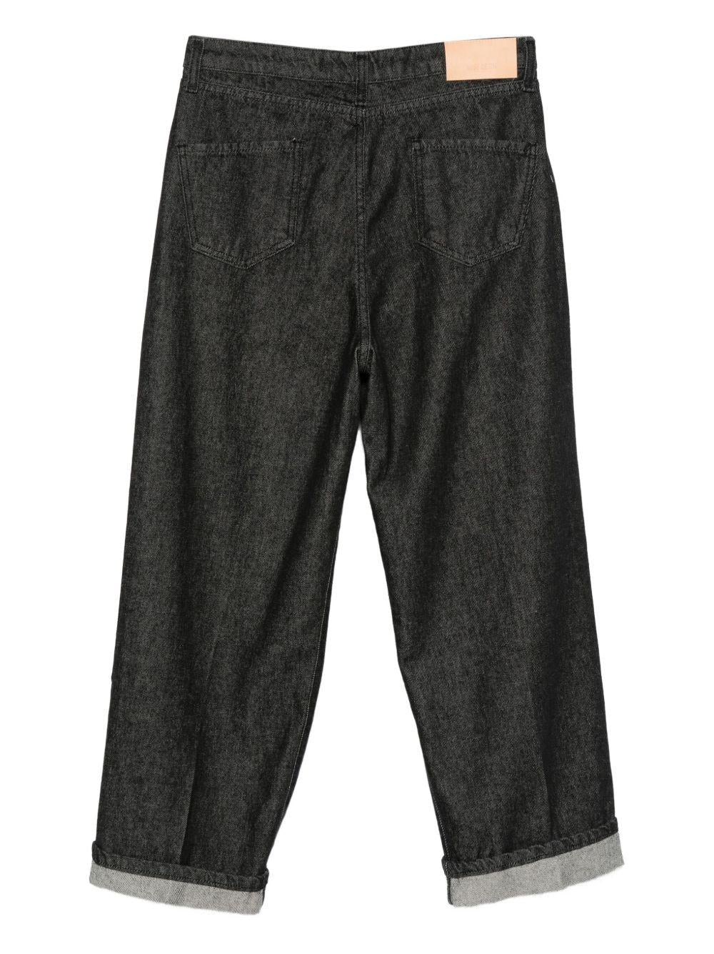 Pantaloni per donna Merci neri con dettagli plissettati - Rubino Kids