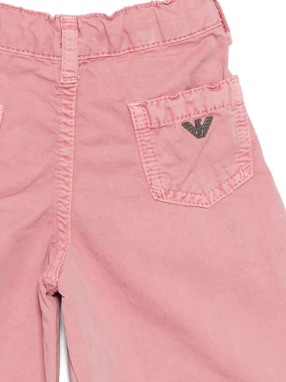 Pantaloni per neonata Emporio Armani Kids rosa con applicazione - Rubino Kids