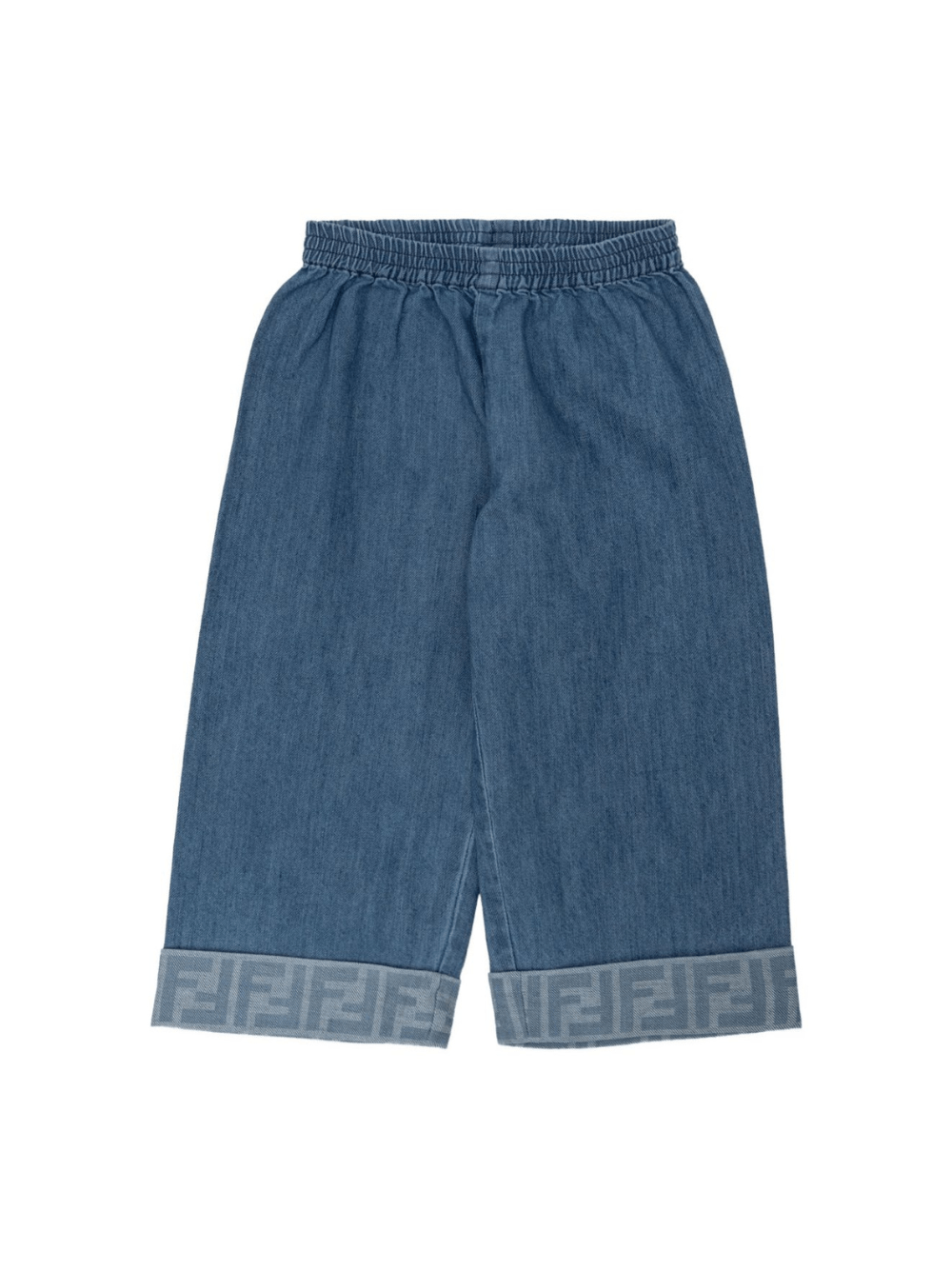 Pantaloni per neonata Fendi Kids in denim con elastico in vita - Rubino Kids