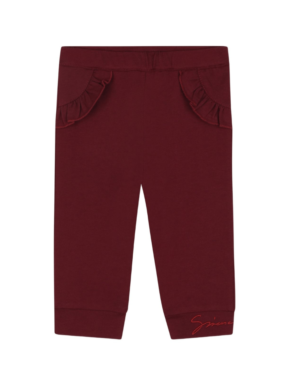 Pantaloni per neonata Givenchy Kids rossi con tasche con ruches - Rubino Kids