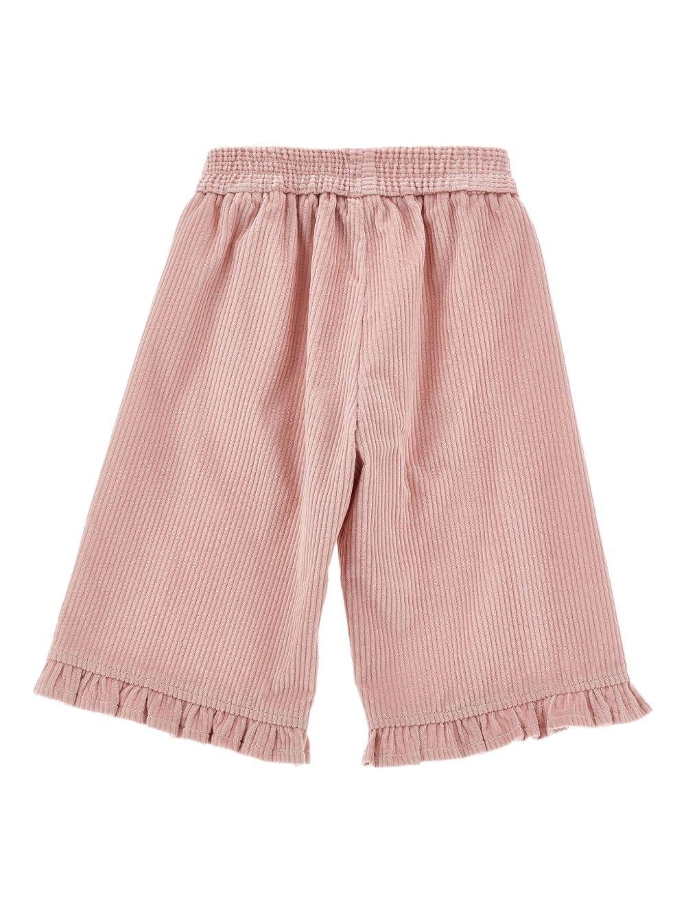 Pantaloni per neonata Monnalisa rosa con vita elasticizzata - Rubino Kids