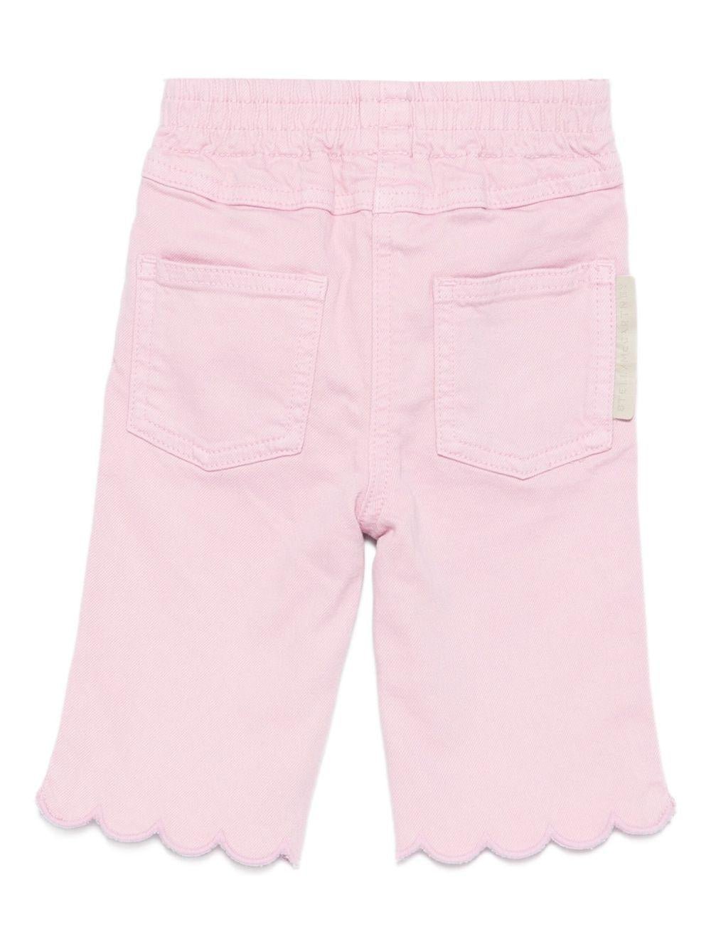Pantaloni per neonata Stella McCartney Kids rosa con orlo smerlato - Rubino Kids