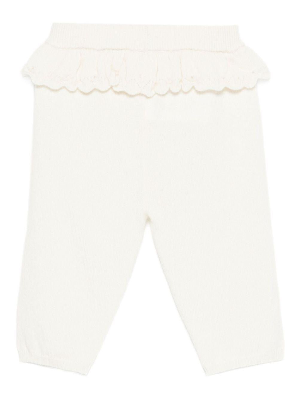 Pantaloni per neonata Tartine Et Chocolat bianchi con dettaglio con ruches - Rubino Kids