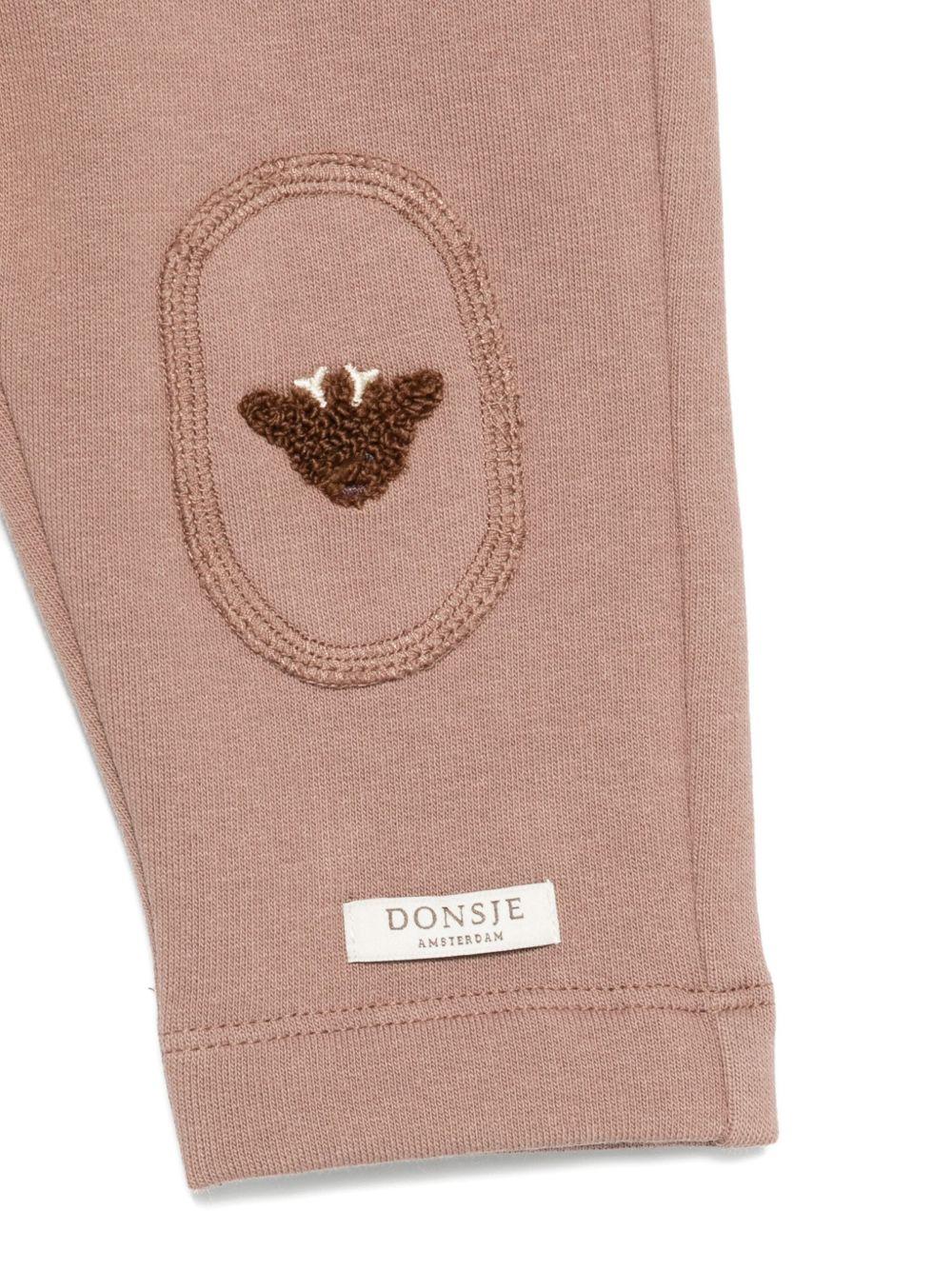 Pantaloni per neonati Donsje beige con toppe sulle ginocchia - Rubino Kids