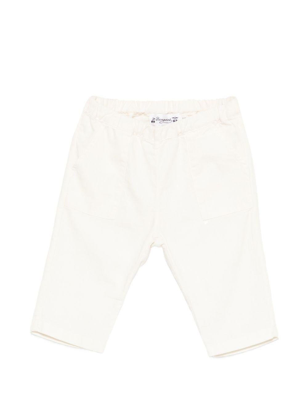 Pantaloni per neonato Bonpoint bianco con vita elasticizzata - Rubino Kids