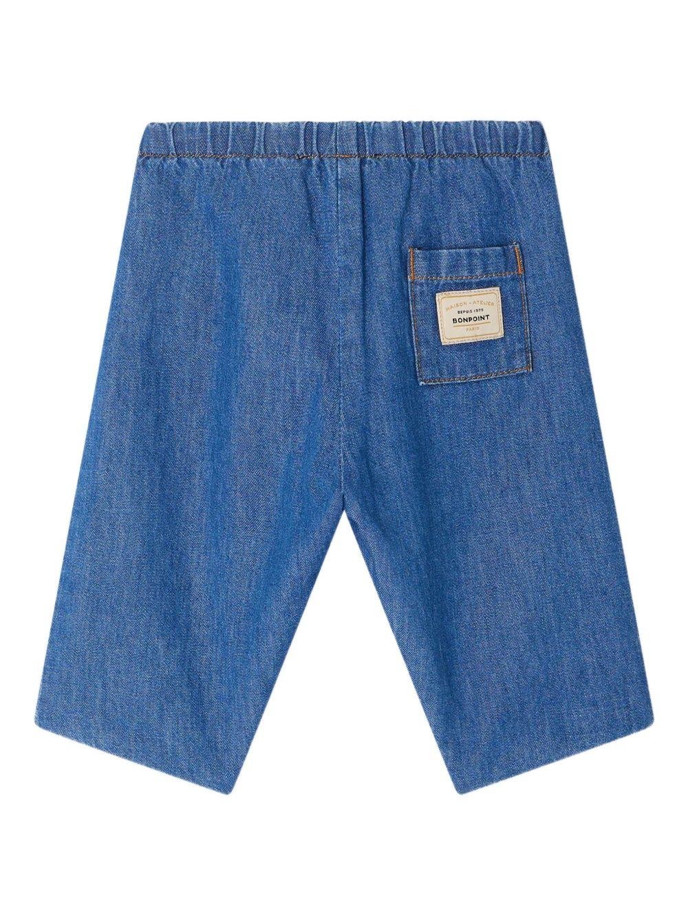 Pantaloni per neonato Bonpoint in denim Dandy con vita elasticizzata - Rubino Kids
