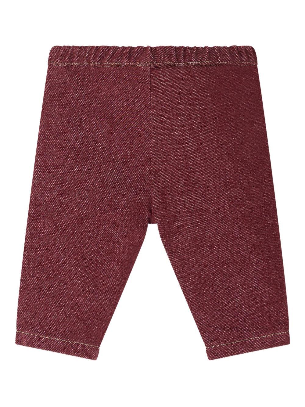 Pantaloni per neonato Bonpoint Thursday borgogna con vita elasticizzata - Rubino Kids