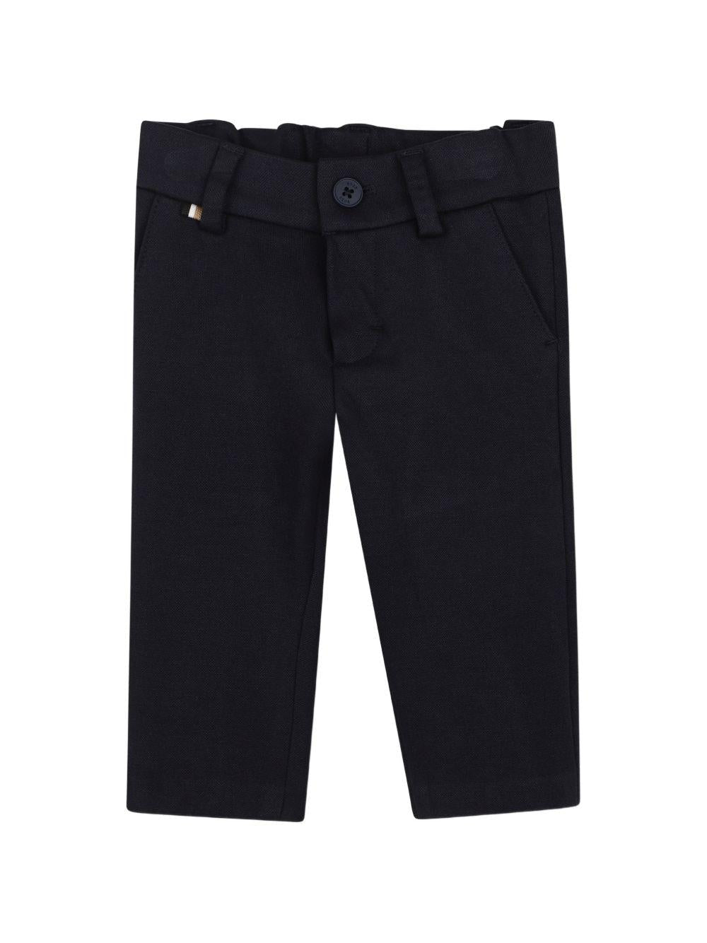 Pantaloni per neonato Boss Kids blu con passanti per cintura - Rubino Kids