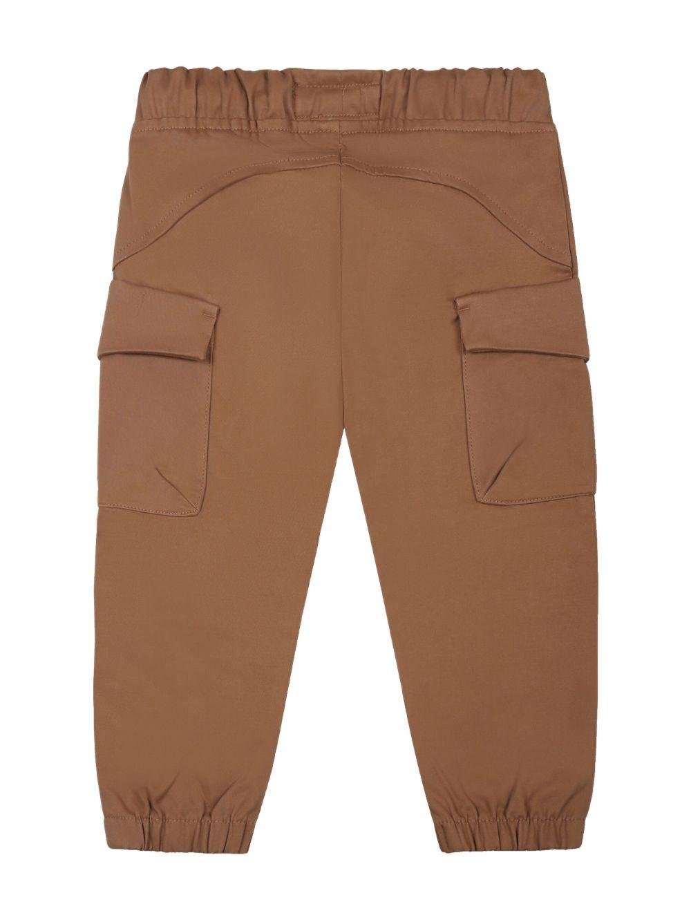 Pantaloni per neonato Calvin Klein Kids marrone con due tasche laterali applicate - Rubino Kids