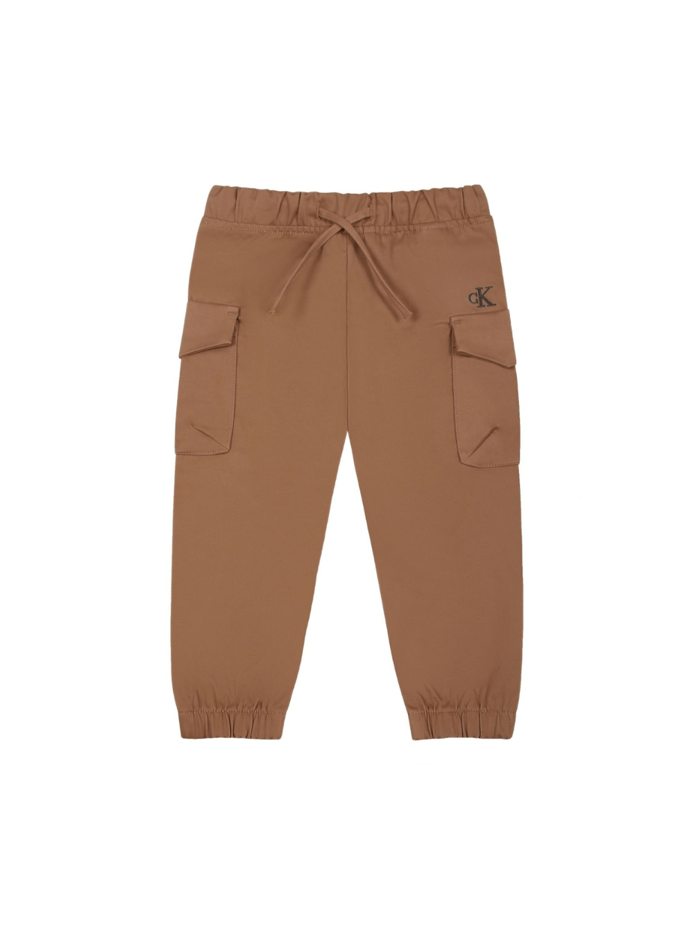 Pantaloni per neonato Calvin Klein Kids marrone con due tasche laterali applicate - Rubino Kids