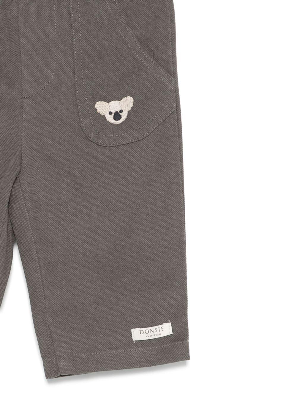 Pantaloni per neonato Donsje Kassim grigio con motivo con ricamo - Rubino Kids