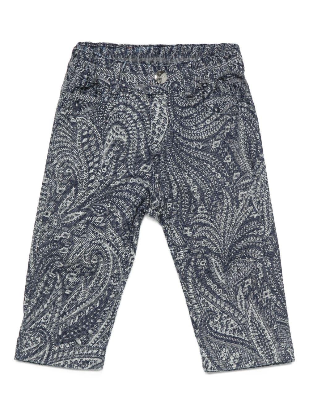 Pantaloni per neonato ETRO KIDS blu con stampa paisley - Rubino Kids