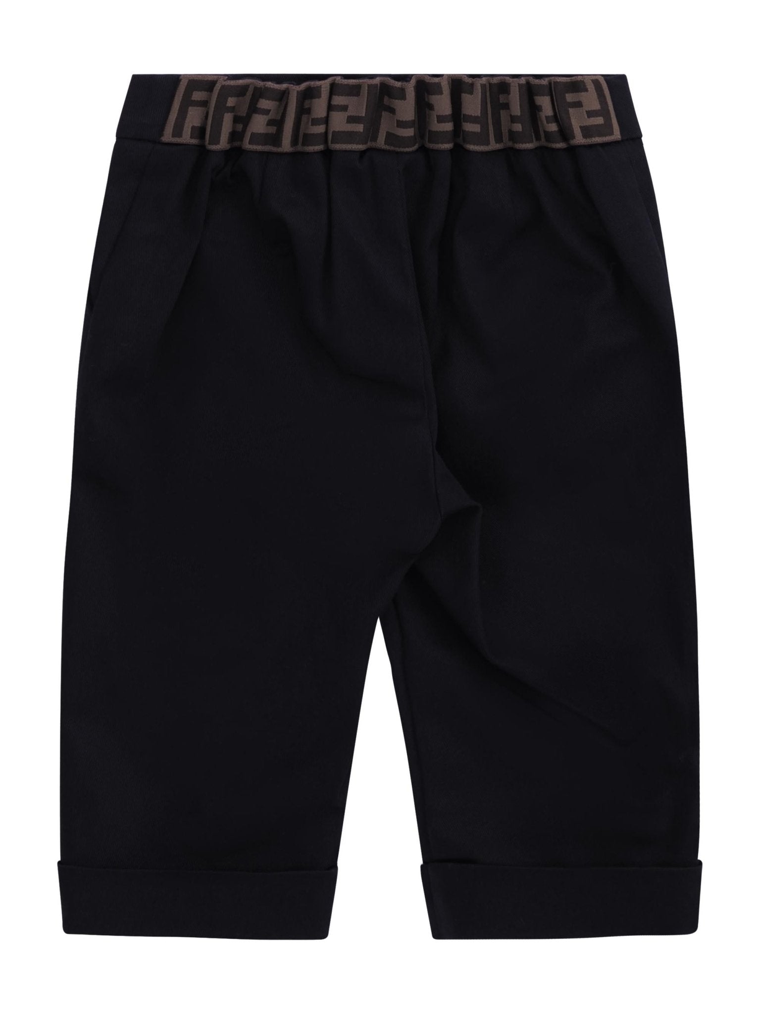 Pantaloni per neonato Fendi Kids blu con logo FF sul retro - Rubino Kids