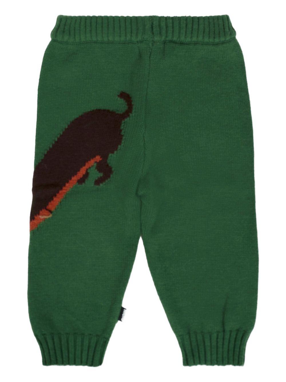 Pantaloni per neonato Molo verdi con stampa bassotto - Rubino Kids