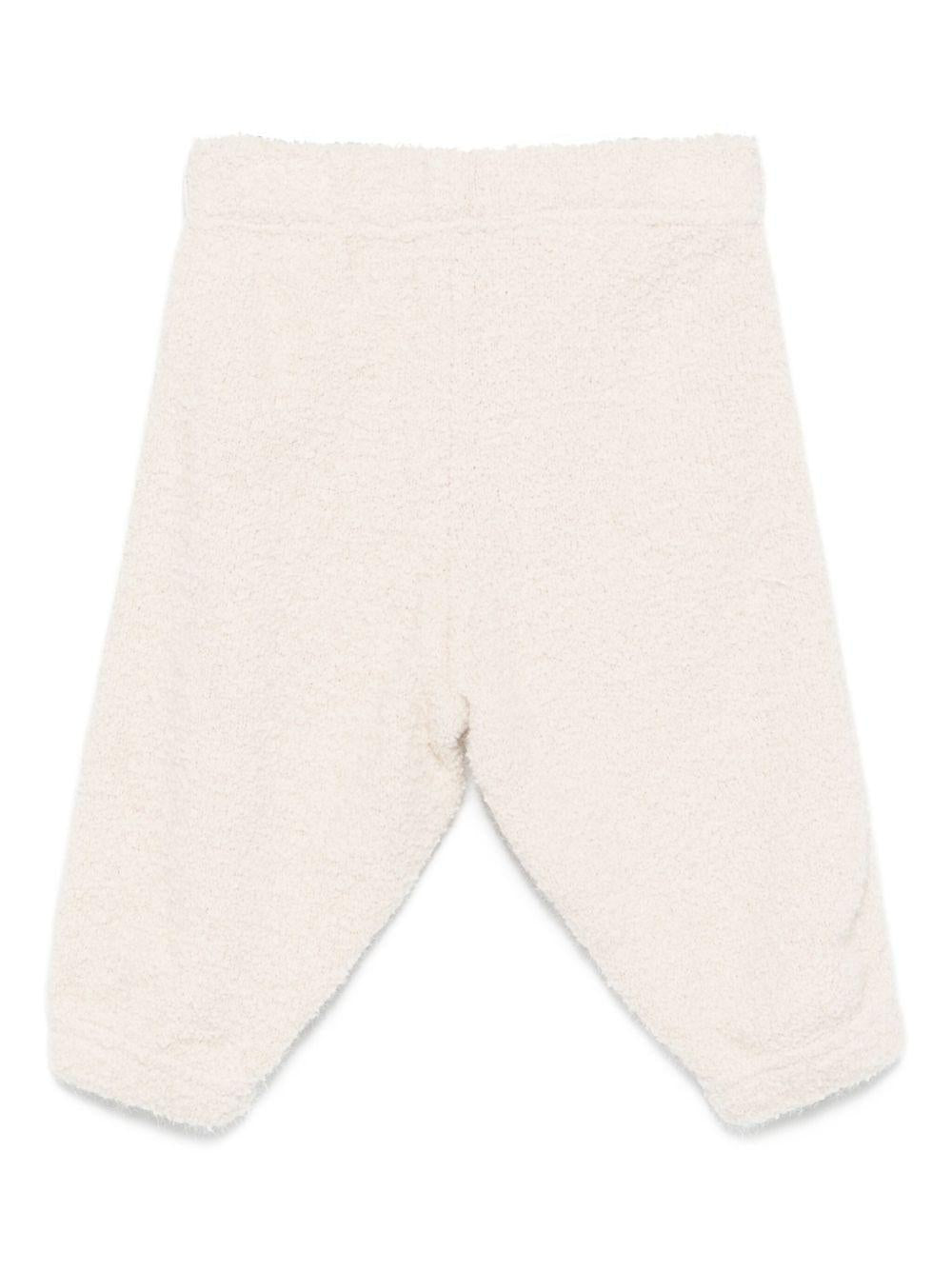 Pantaloni per neonato Palm Angels Kids beige con ricamo - Rubino Kids