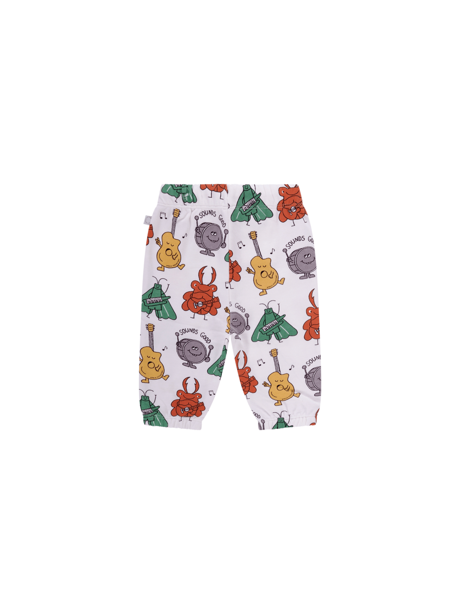 Pantaloni per neonato Stella McCartney Kids bianchi con stampa elementi musicali - Rubino Kids