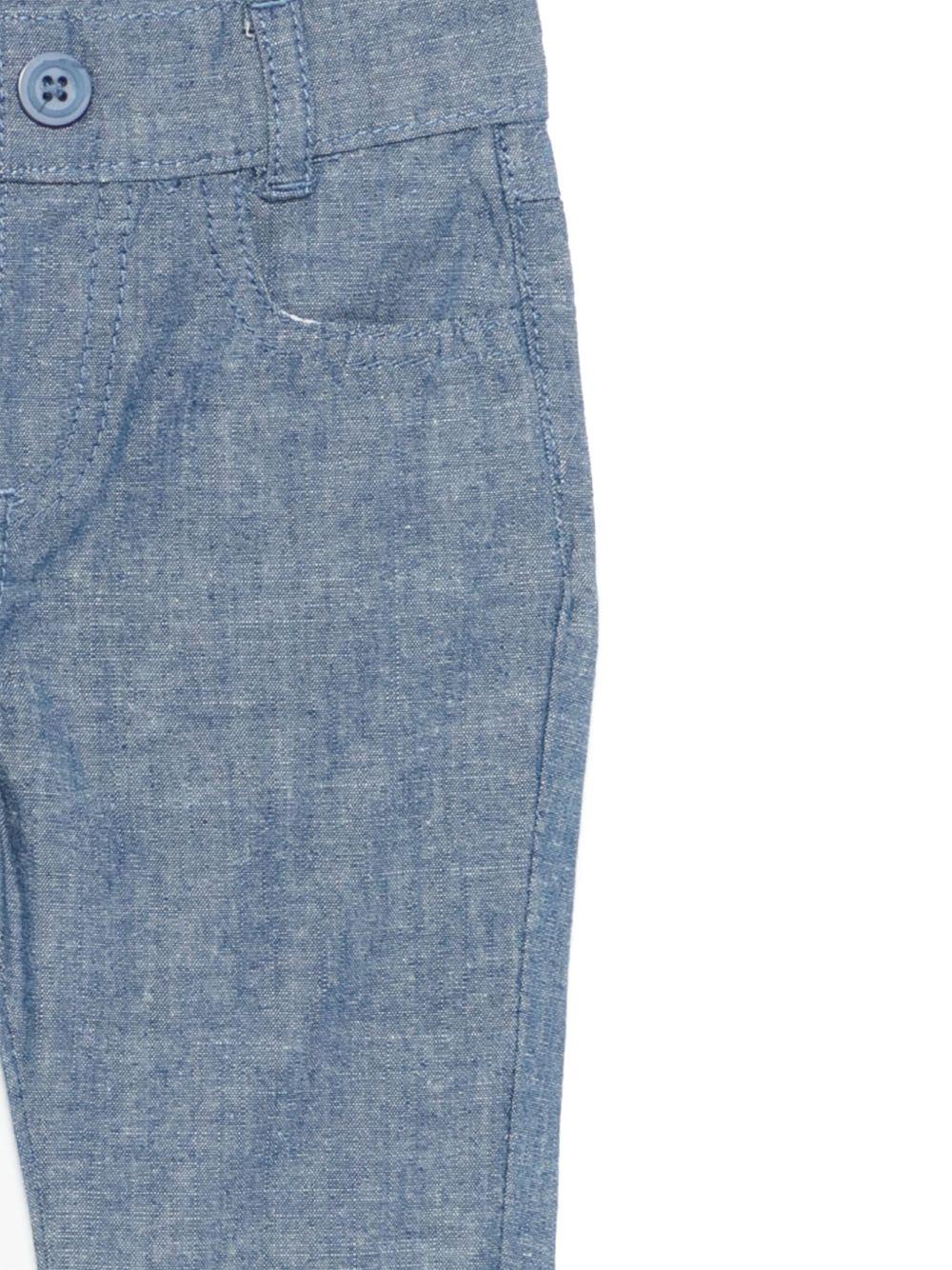 Pantaloni per neonato Trussardi Junior blu con vita elasticizzata e design a cinque tasche - Rubino Kids