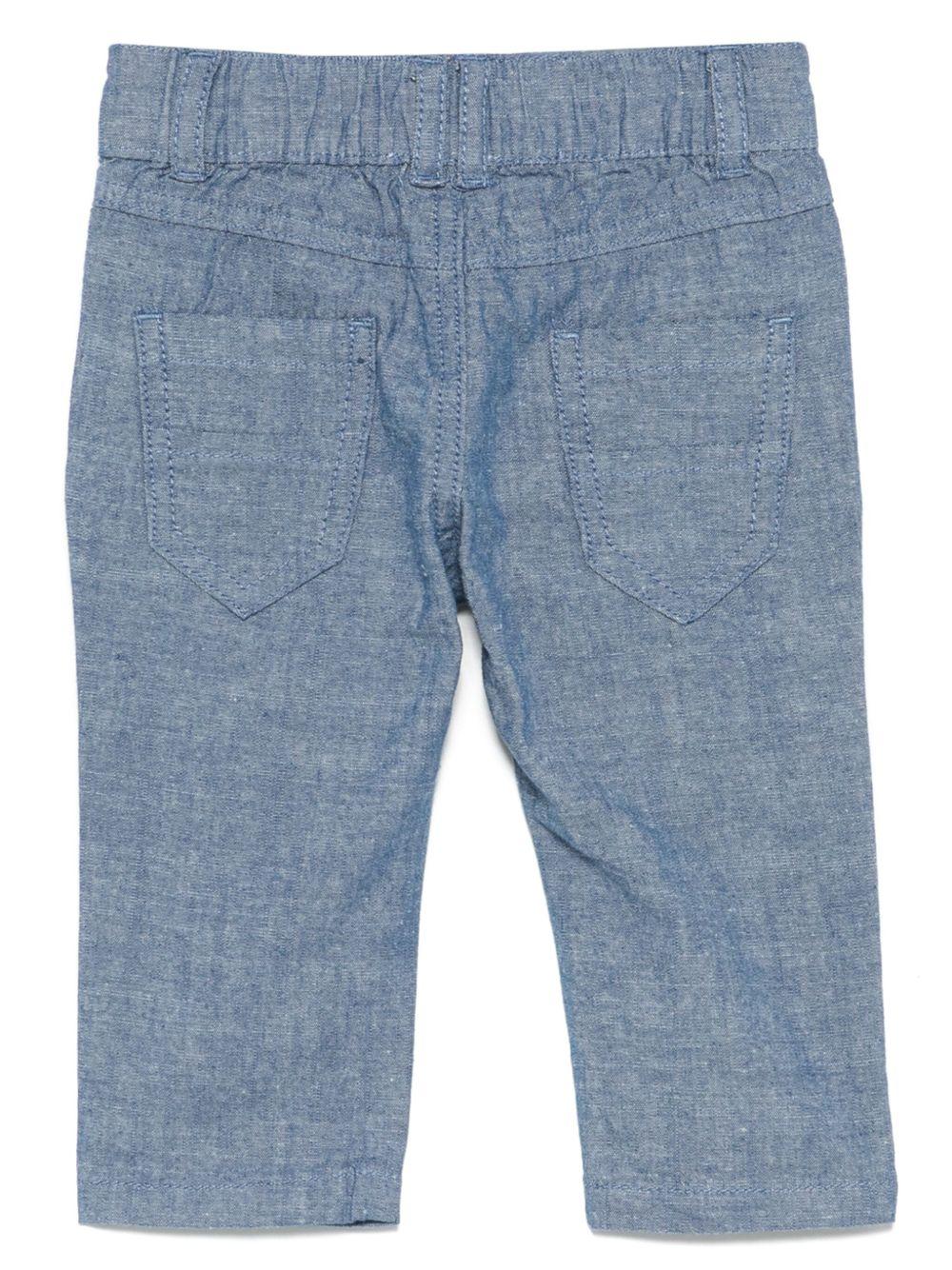 Pantaloni per neonato Trussardi Junior blu con vita elasticizzata e design a cinque tasche - Rubino Kids