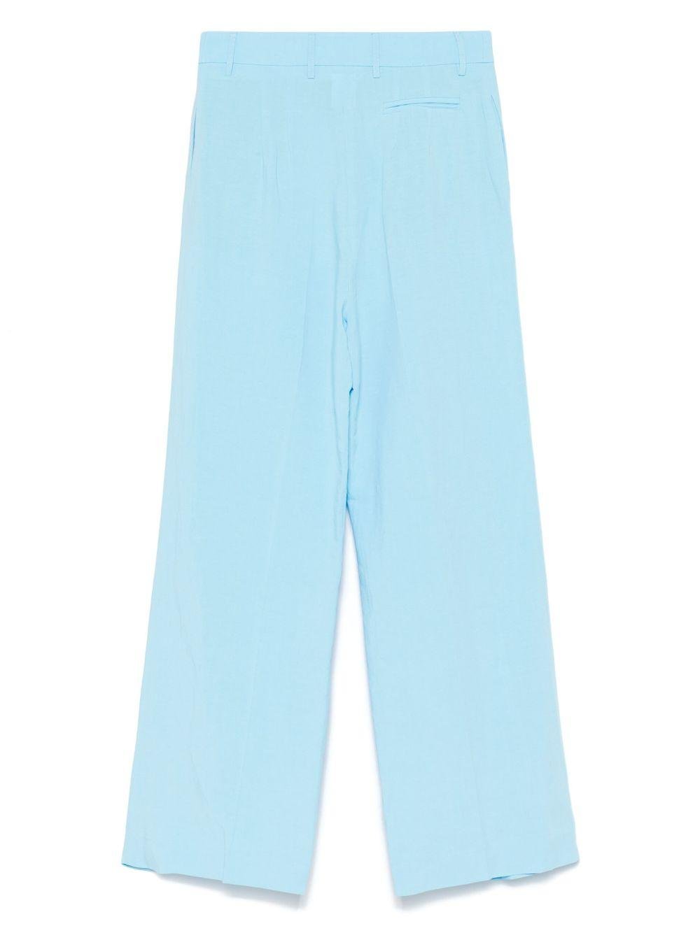 Pantaloni sartoriali per donna merci azzurro con chiusura con occhiello e zip - Rubino Kids