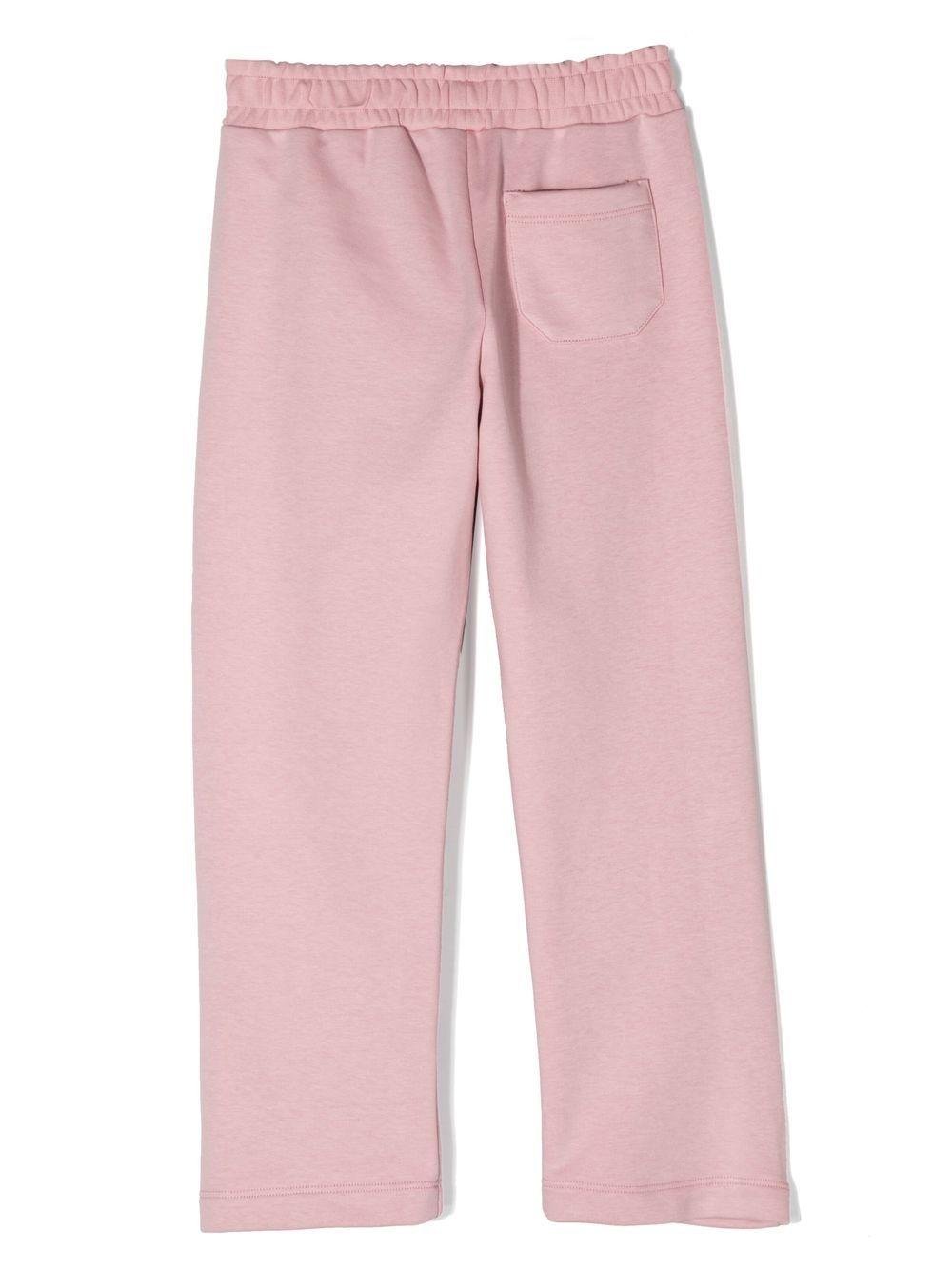 Pantaloni sportivi con applicazione glitter per bambina Golden Goose Kids rosa con taglio straight - Rubino Kids