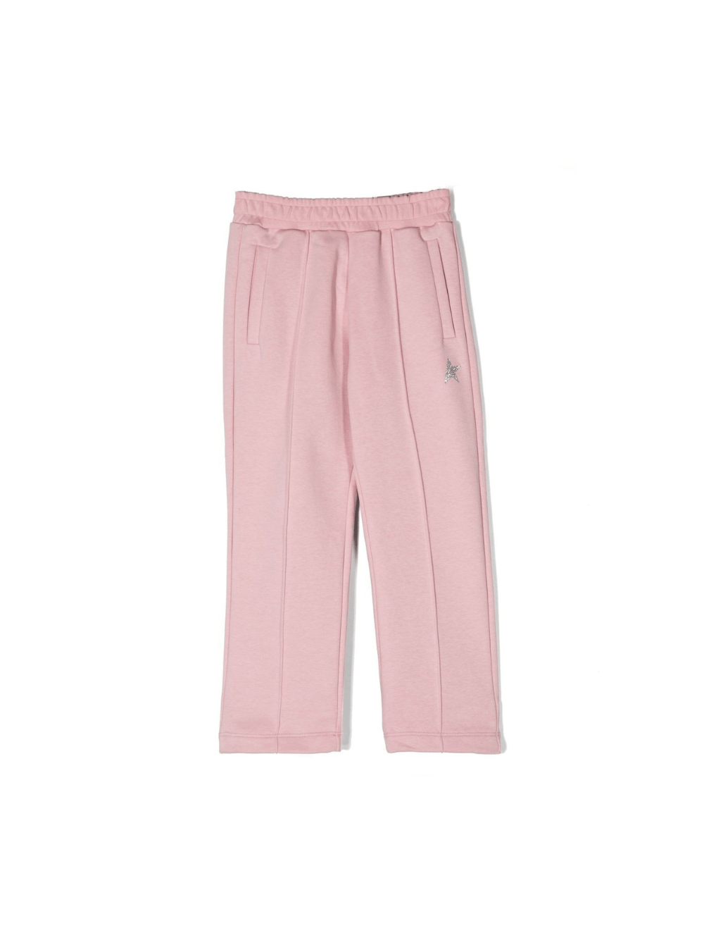 Pantaloni sportivi con applicazione glitter per bambina Golden Goose Kids rosa con taglio straight - Rubino Kids